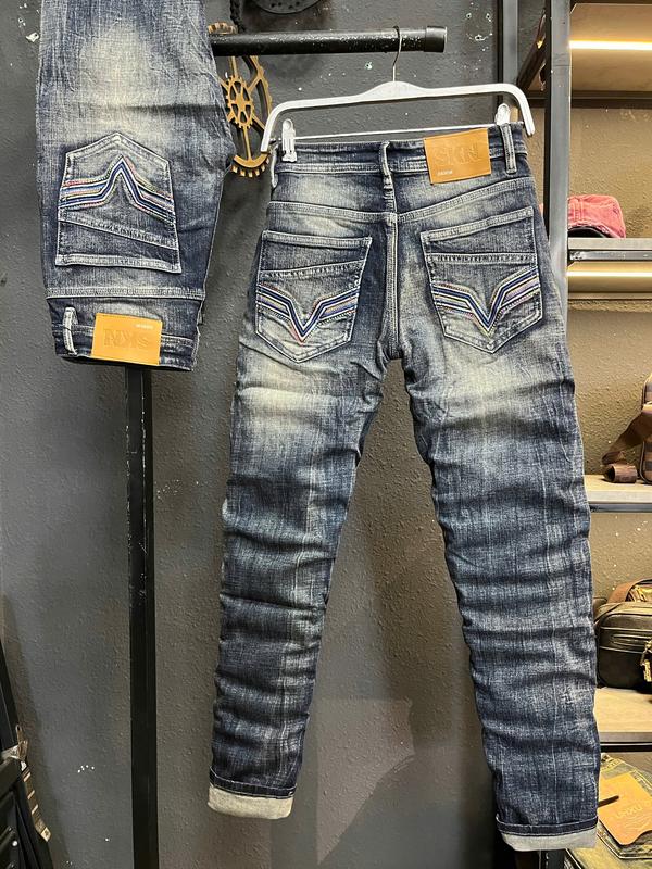 [2 Mẫu] Quần Jean Nam Dài JD775 -JD725Màu Xanh Bạc Was Cào Xướt Túi Thêu Chữ V & Màu Xanh Was Gân Túi Thêu J3895 -J3929  Chất Denim Mẫu Mới Chi Tiết Như Hình