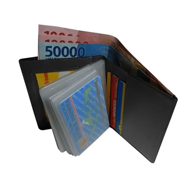 Dompet Kartu 18 in 1 Card Holder + slot uang kulit sintetis dompet kartu kredit elegan 8