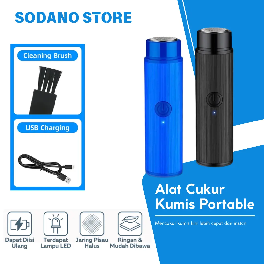 Alat Cukur Elektrik Mini Portable Pencukur Kumis Alis Jenggot Cambang Bulu Kaki Ketiak / Cukuran Penghilang Bulu Halus Wajah Serbaguna Pisau Anti Karat Pria Wanita