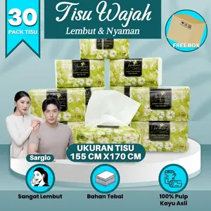 [EXCLUSIVE SARGIO]  Yasmine Tisu 30 PACK 360 Helai 3 Ply Soft Facial Tissue Tisu Wajah Halus Lembut 100% Serat Alami Kualitas Tinggi Aman untuk Kulit Sensitif