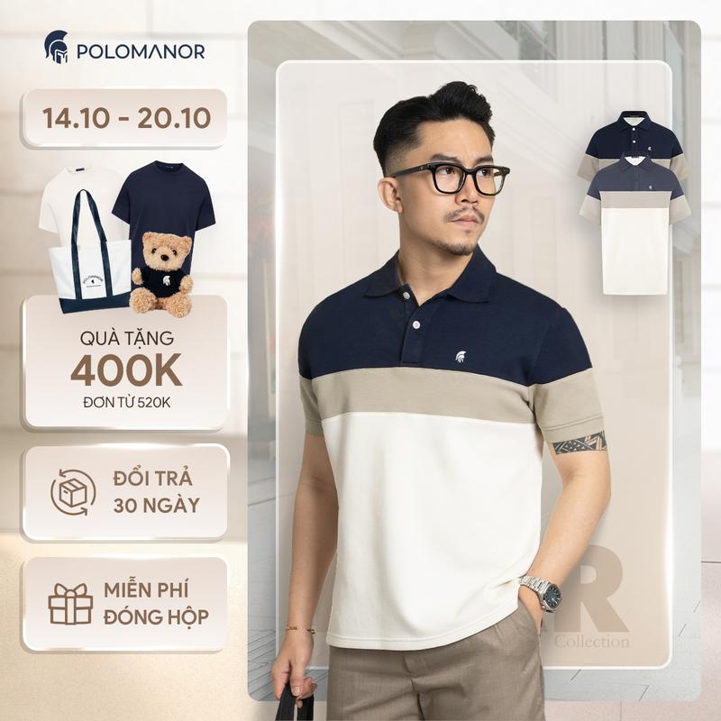 Áo polo nam ADEN vải cá sấu cotton piqué interlock thanh lịch, sang trọng - POLOMANOR Menswear Có Cổ Ngắn Tay