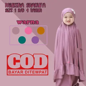 Mukena anak perempuan bayi balita Jersey adem tanggung polos kecil 1 2 3 4 5 6 tahun SHAKUFA RUJUH ANAK MUKENA ANAK