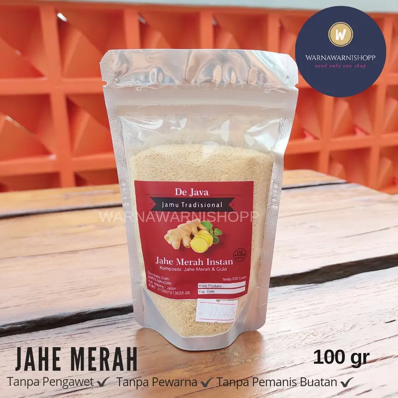 Minuman Sari Jahe Merah Instan Beras Kencur Temulawak Kunyit Asam Sinom Kunci Sirih Kunyit Putih 100 gr Organik Air 6