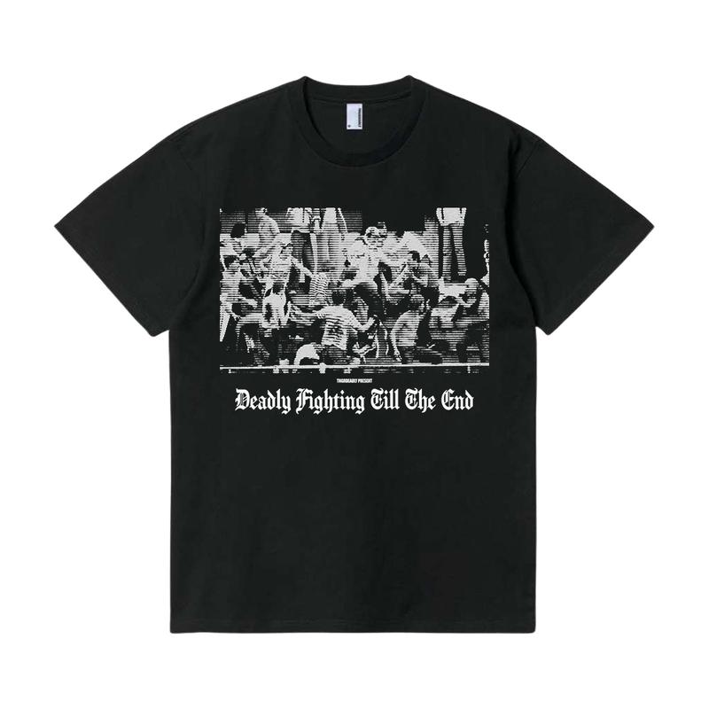 TNGRDEADLY T-Shirt DEADLY FIGHTING Black Tees Kaos Pria 0