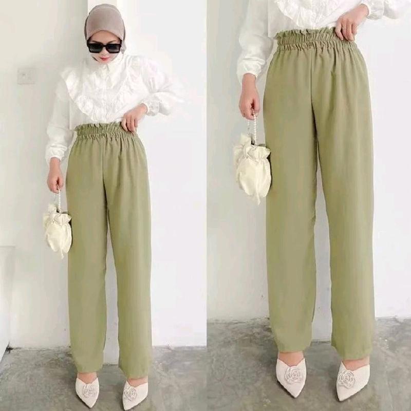 CELANA KULOT WANITA CRINKLE MODEL KANCING DUA MURAH JUMBO 4