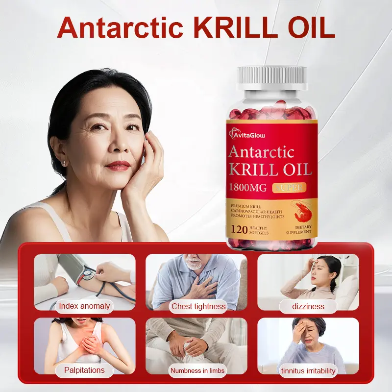 Minyak Krill Antartika 1800mg Meningkatkan kesehatan sendi Kelainan Indeks Mati rasa pada anggota badan Suplemen Pusing Tinitus, mudah tersinggung 5