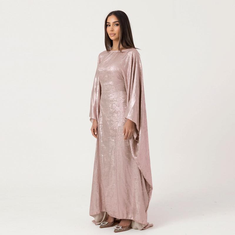 Product Introduction of Shimmer Butterfly abaya ,Batwing shinny abaya, Butterfly caftan Plus size elegant dress 4