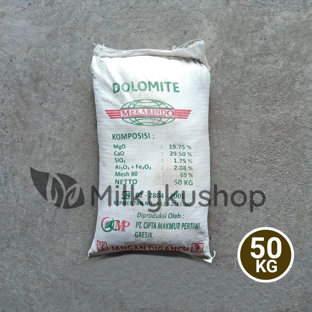 PUPUK DOLOMITE ALAS GECKO 50 KG KEMASAN PABRIK KAPUR DOLOMIT KAPUR TOHOR VIA GOSEND GRAB