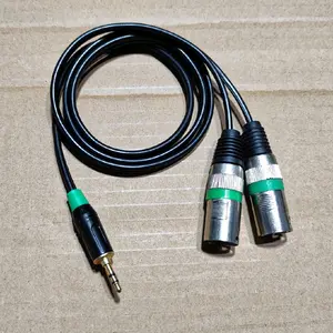 Kabel Input Dobel 2-1 Kabel Mixer HP/Laptop Jek Mini 3,5mm To Jek XLR Canon Male Panjang 1 Meter