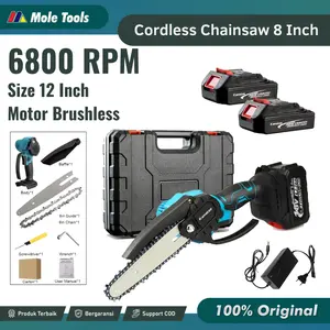 Kamolee Chainsaw Baterai Mini 8 Inch Brushless - Mesin Gergaji Kayu Portable - Electric Chainsaw Kamolee Jig Saw Electric