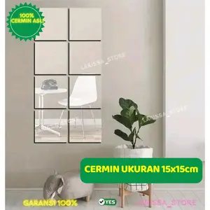 PAKET HEMAT 12 PCS CERMIN TANPA FRAME UKURAN 15X15 CM/ DEKORASI CERMIN MOULDING AESTHETIC NON FRAME