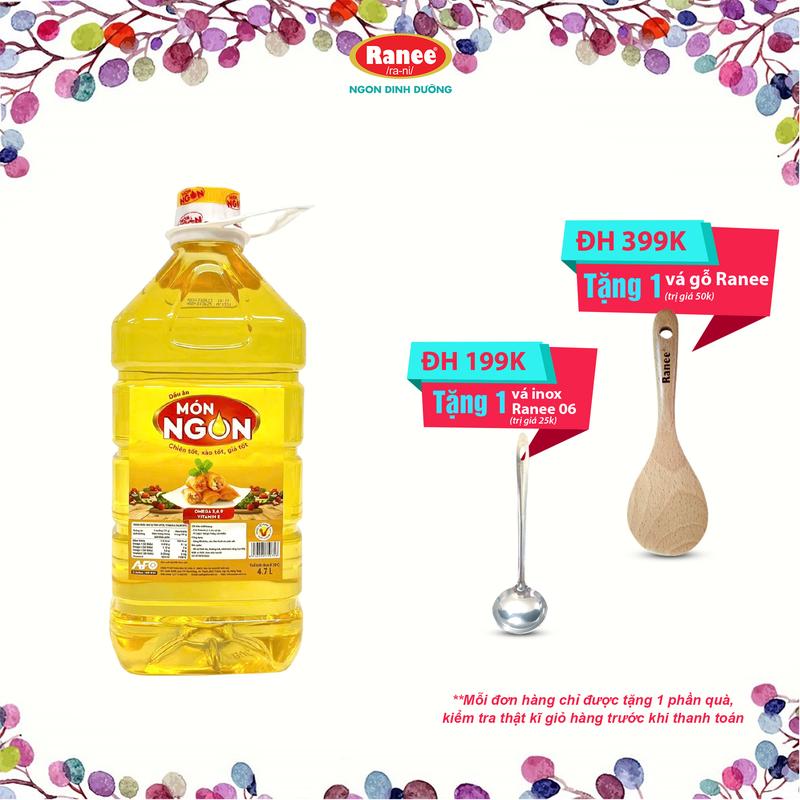  {Đơn 199k tặng vá inox -399k tặng vá gỗ} Dầu ăn MÓN NGON 4.7lit  4.7 lit  chai  