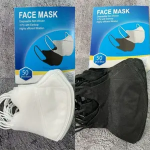 MASKER DUCKBILL FACEMASK 3 PLY ISI 50 PCS PER KOTAK WARNA HITAM & PUTIH