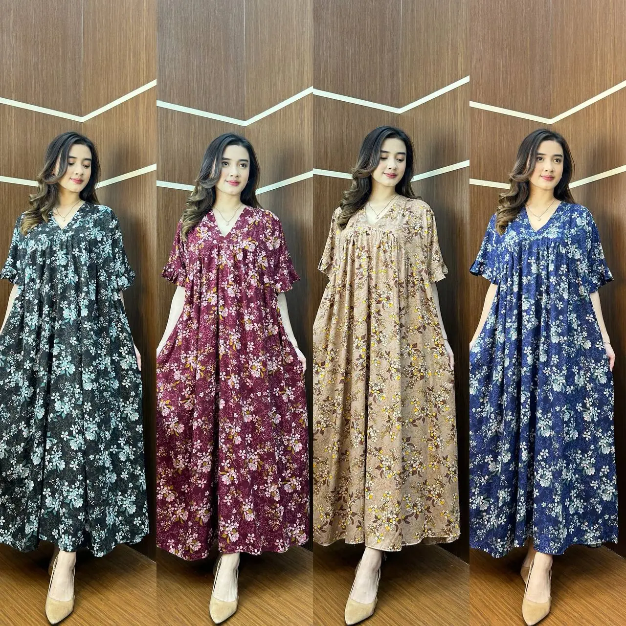Eloise Dress By Permata Collection/ Daster Jumbo/ Daster Big size/ Daster kekinian/ Daster Rayon Wanita Busui