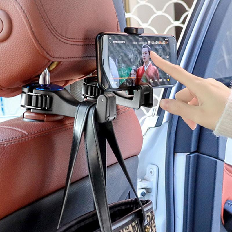 Product Introduction of 2 in 1 Car Headrest Hook Phone Car Holder Car Hanger Portable Seat Back Hanger Storage Hook Phone Holder Auto Fastener Clip 21