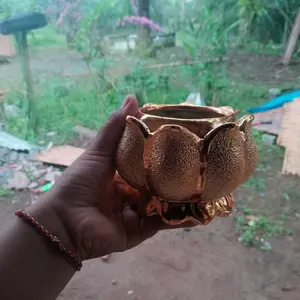 4" 5 Inch Hiolo Tempat Hio Emas Kuningan Hiolo Tempat Bakar Dupa Bentuk Lotus