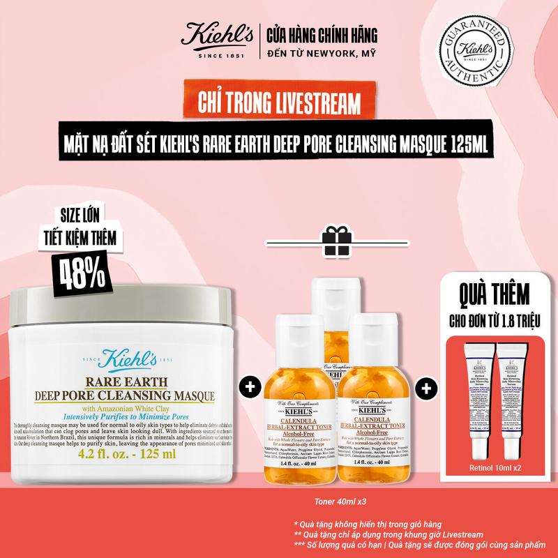 [MEGA SALE 8.8] Mặt nạ đất sét Kiehl's since 1851 Rare Earth Deep Pore Cleansing Masque 125ml