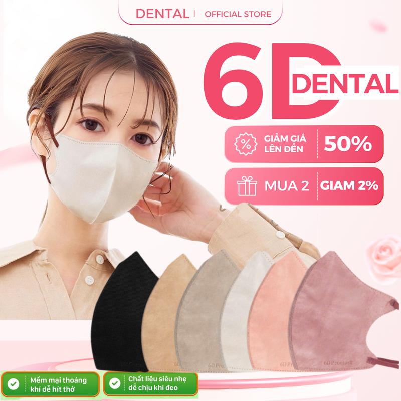 TẶNG 20 CÁI Thùng 300-100 Cái Khẩu Trang 6D DENTAL Chống UV & Bụi Mịn Chất Liệu Cao Cấp Kháng Khuẩn An Toàn Cho Sức Khỏe