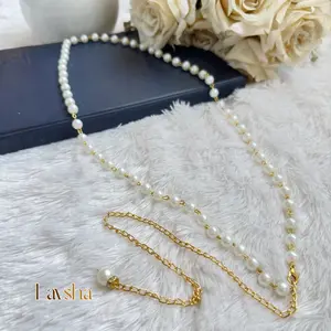 Ikat Pinggang Belt Rantai Mutiara Fashion Wanita / Tali Pinggang Model Slim Wanita Elegan