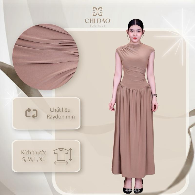 CHIDAOBOUTIQUE-4795 ĐẦM CỔ LỌ NHÚN V2 co giãn thoải mái mát mịn -4 màu S M L XL