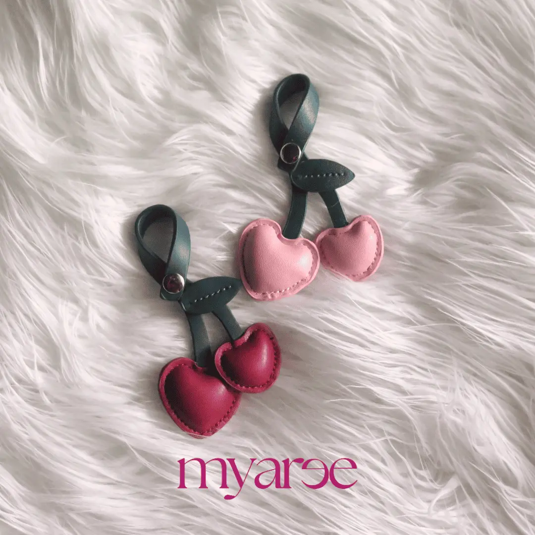 Bag Charm Leather Kulit Gantungan Tas Cherry