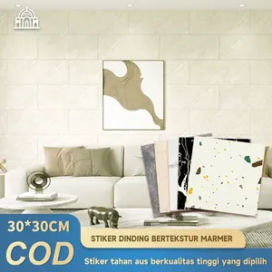 10PCS Stiker Dinding Perekat Tahan Lama Stiker Lantai tahan air dan tahan lembab Dekorasi dinding kamar mandi / dapur / ruang tamu 30 * 30cm