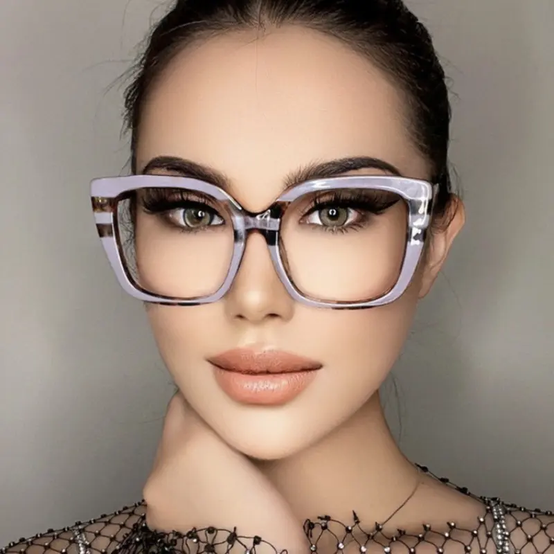Cat Eye Anti Blue Light Flat Lens Replaceable Lens Eyeglass Lacquered Glasses Frame Retro Glasses Anti-radiation Computer Eyewear