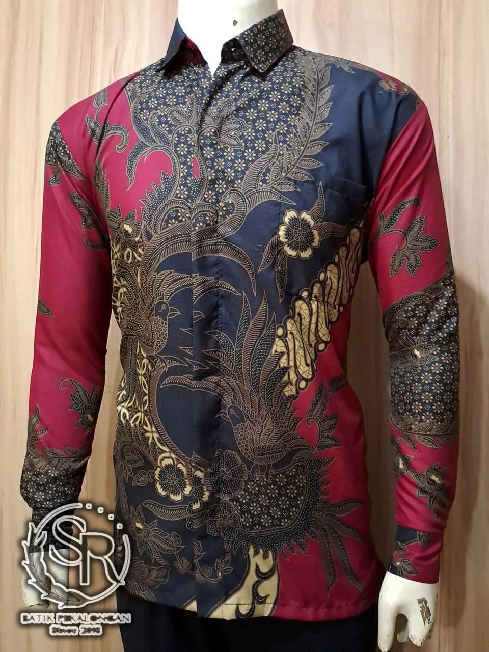 Kemeja batik kantor Slimfit Lengan Panjang Baju Batik Pria Slimfit Terbaru hanya untuk dicuci dengan tangan xl & l