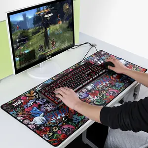 TaffGO Gaming Mouse Pad Street Grafitti Desk Mat 800x300x3mm - Mouse Pad Gaming Berkualitas dengan Permukaan Halus dan Anti-Slip untuk Performa Optimal