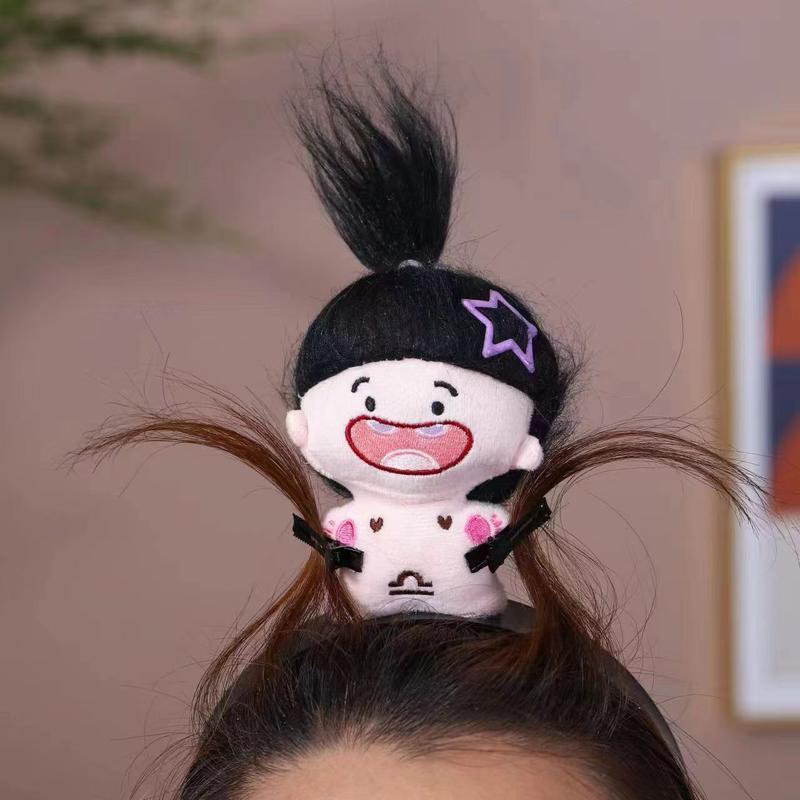 Product Introduction of New personality funny, toothless cotton doll, fried hair, funny headband, girlfriend photo props 4