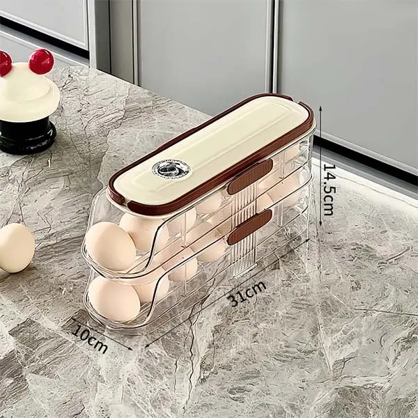 BONBOX TEMPAT PENYIMPANAN TELUR EGG BOX 2 SUSUN KOTAK PLASTIK BKE50202