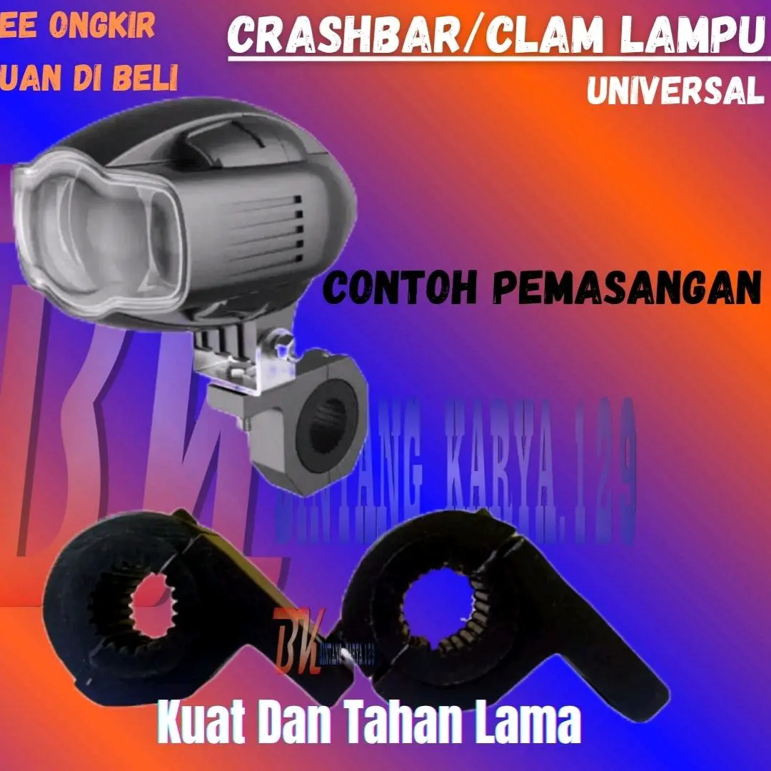 Crashbar besi dudukan lampu sorot untuk pasang di stangmotor