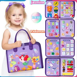【COD】8 Halaman Mainan Montessori Papan Busy Board Untuk Perkembangan Sensorik Anak Mainan Edukasi Educational Sensory Board 25in1 Activity Book Toys