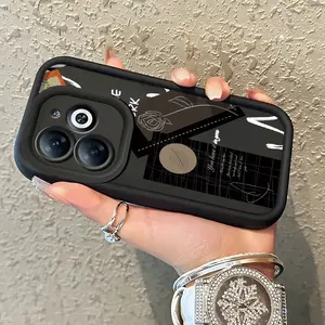 Casing Hp Untuk Infinix Smart 8 Smart 8 HD Smart 8 Plus Smart 8 Pro Tecno Pop 8 Spark Go 2024 Spark 20 Case HP pola Bunga wajah tersenyum Cesing Casing sederhana Kesing Silikon lunak Kasing baru Softcase