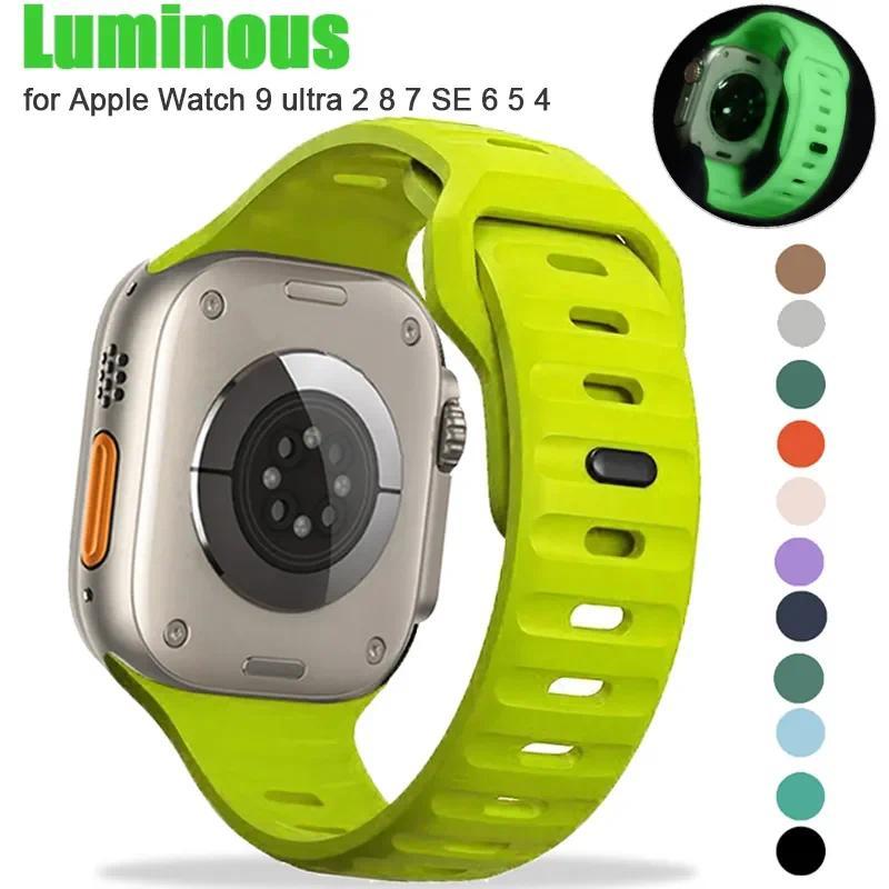 Dây Đeo Silicon Cho Apple Watch, Dây Đeo 9, 8, 7, 41Mm, 45Mm, Ultra 2, 49Mm, 44Mm, 40Mm, 38, 42Mm, Vòng Đeo Tay Correa Cho Iwatch Series 6 SE 5 4