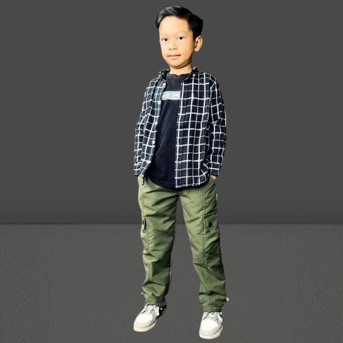 Product Introduction of Celana Panjang Anak Unisex Cargo Pants Serut Jogger Usia 5-14 Tahun celana cargo serut anak remaja tanggung 39