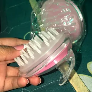 UNIQSOO Sisir Keramas Bulat Silikon Anti Ketombe Sikat Rambut Dan Pemijat Kulit Kepala Lembut Scalp Silicone Comb Alat Penggaruk Kulit Kepala XY003