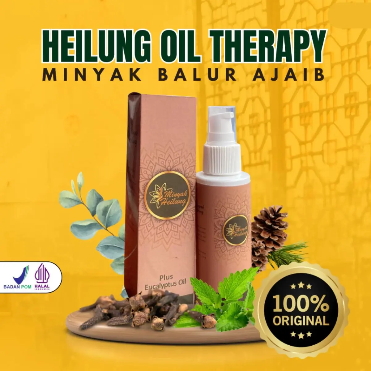 Termurah Heilung Oil Therapy 100ml - Minyak Pijat Terapeutik Alami Untuk Anxiety Dan Gerd Anxiety - Sehat