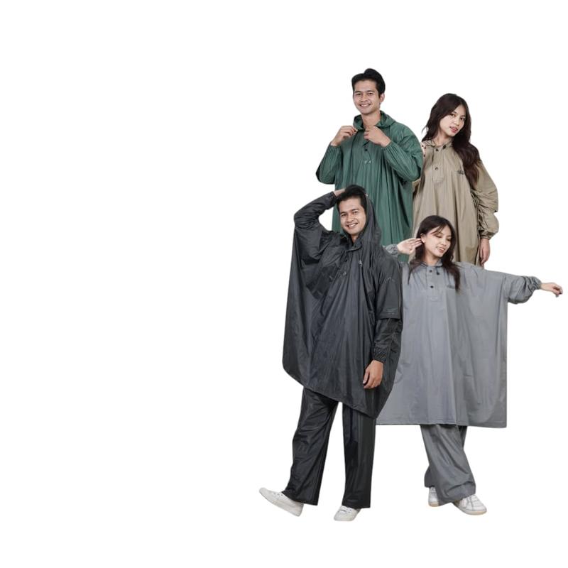 Jas Hujan Setelan Ponco Lengan Celana JUMBO BESAR Murah Elmondo Classic 718 Mirip Prima Optimus Modern 716 Waterproof 8