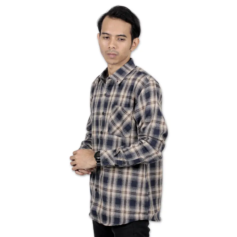 Arutala Adventure - Navywood Longsleeve Flannel Kemeja Lengan Panjang Outer Pria Nyaman Casual 6