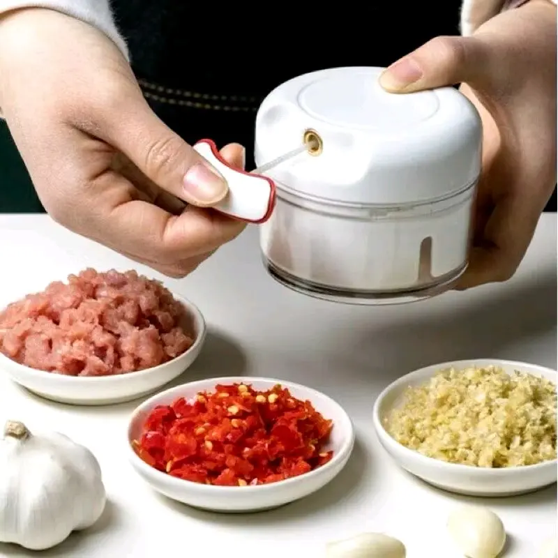 MINI CHOPPER BLENDER TARIK MANUAL PENCACAH DAN PENGGILING DAGING YANG SEMPURNA EFFORTLESS Alat Dapur Perlengkapan Stainless Steel Sayuran