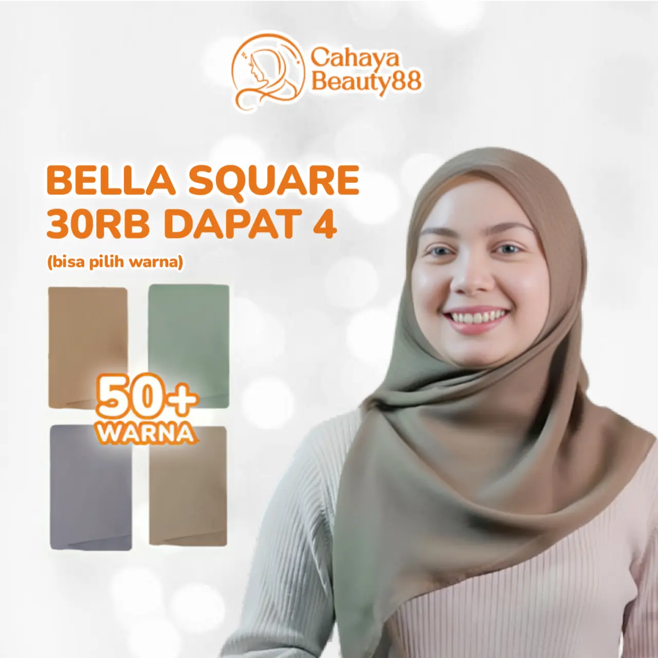 (30Rb Isi 4) Hijab Bella Square / Segi Empat