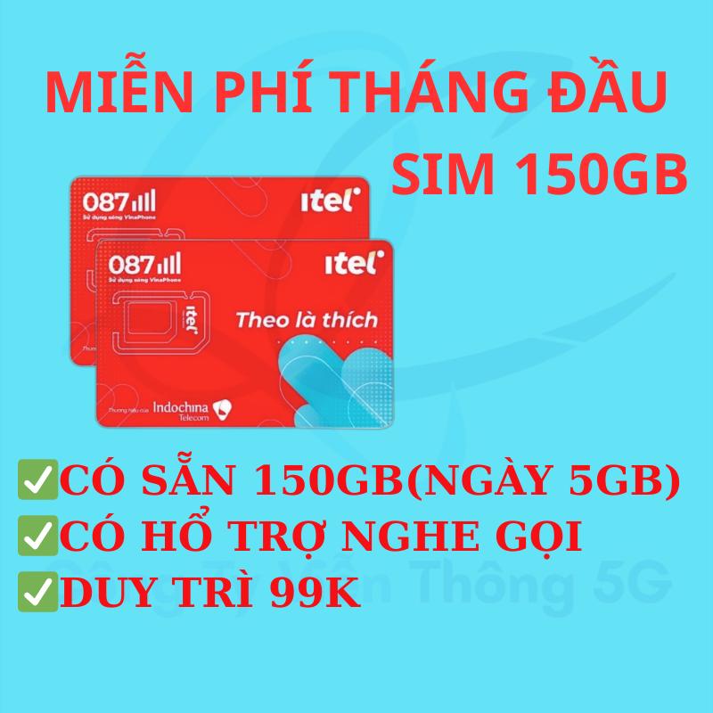  Sim ITEL VINA mỗi ngày 5GB 500 phút vina miễn phí có sẵn tháng đầu 