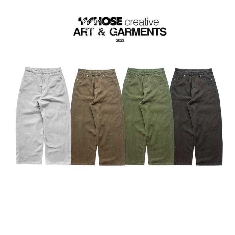 ALL JEANS LOOSE PLEAT - Full màu quần form ống siêu rộng không dây Whose Studio