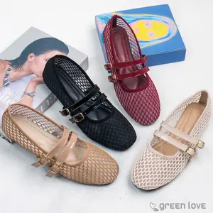 Green Love Sepatu Flatshoes Tali Jaring KETTY