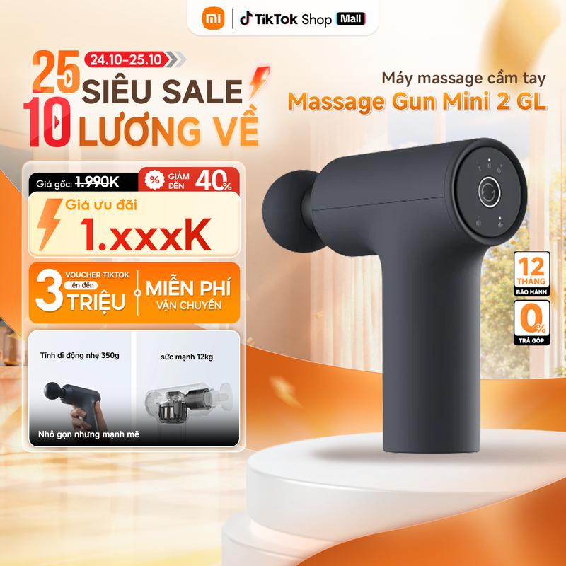 Máy massage cầm tay Xiaomi Massage Gun Mini 2 GL - Nhỏ gọn 350g - 3 mức cường độ - Pin lên đến 30 ngày
