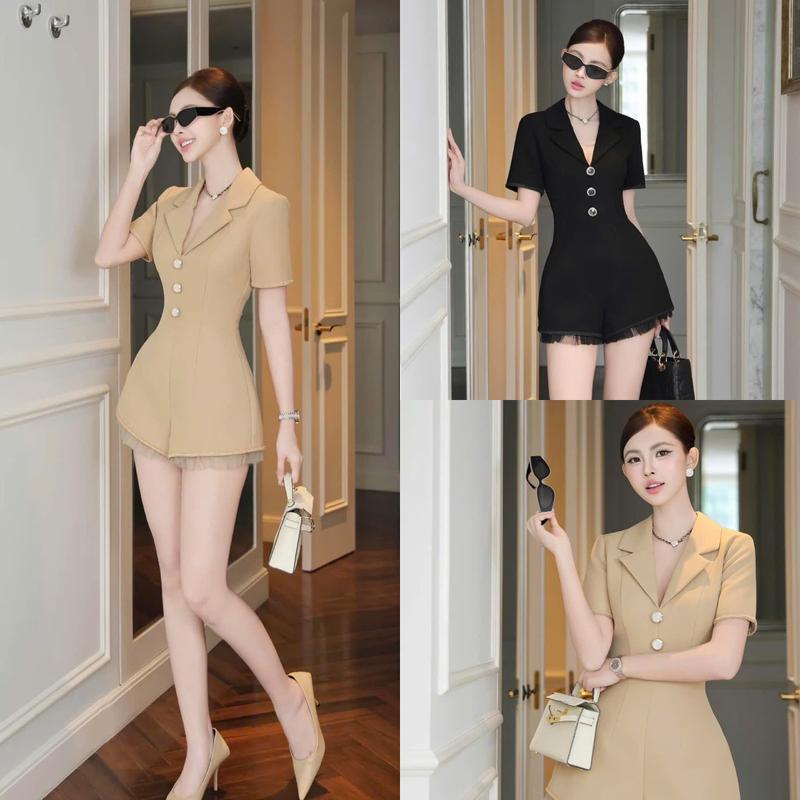   HÀNG CÓ SẴN  G11 Jum dáng cổ vest phối bèo tơ - Set đồ nữ sang chảnh 