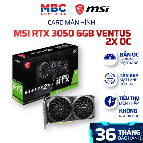 VGA MSI RTX 3050 VENTUS 2X 6GB OC