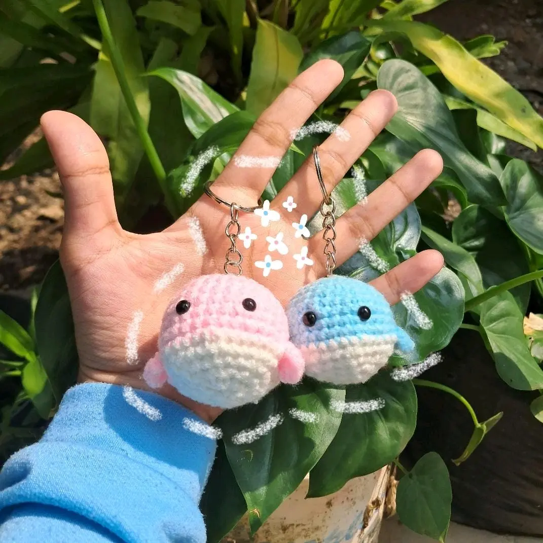 KEYCHAIN BABY WHALE || GANTUNGAN KUNCI PAUS AMIGURUMI