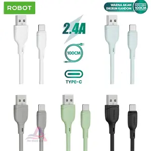 ROBOT Kabel Data TYPE C Fast Charging 2.4A Colorfull 100cm Premium Quality Cable Usb